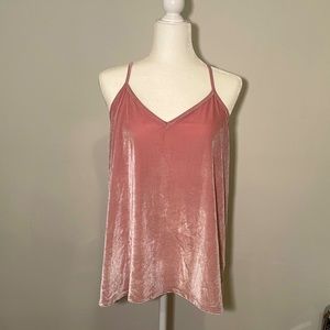 Madewell Pink Crushed Velvet Camisole